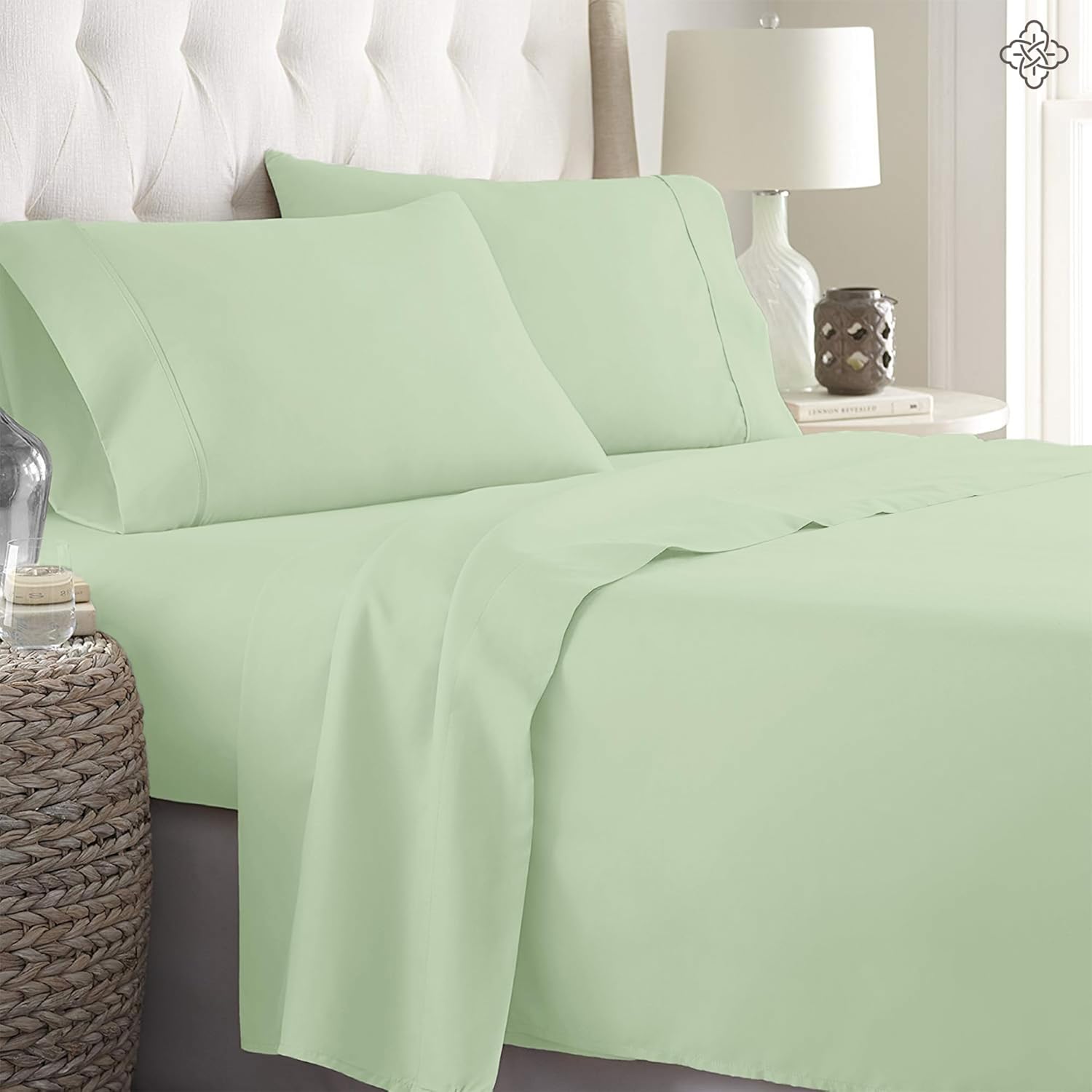 Organic Cotton Sheet Set Pastel Green