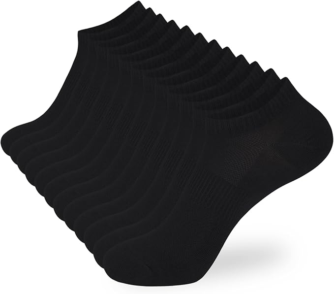 Amethyst Infused Woman's Ankle Cotton Socks - Low Cut Athletic Running Soft Thin No Show Socks (12 Pairs)