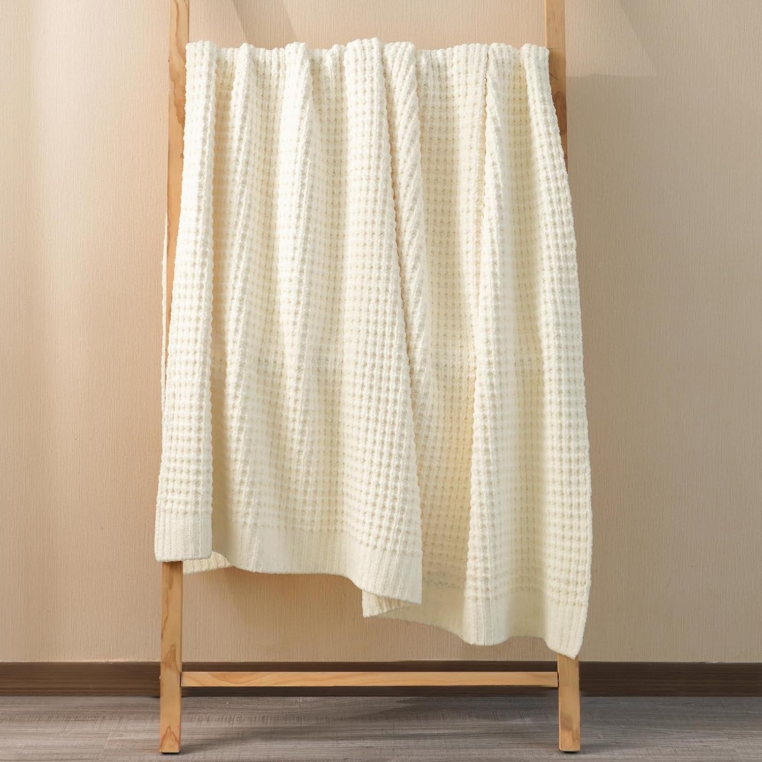 Mineral Health Waffle Knit Blanket Cream