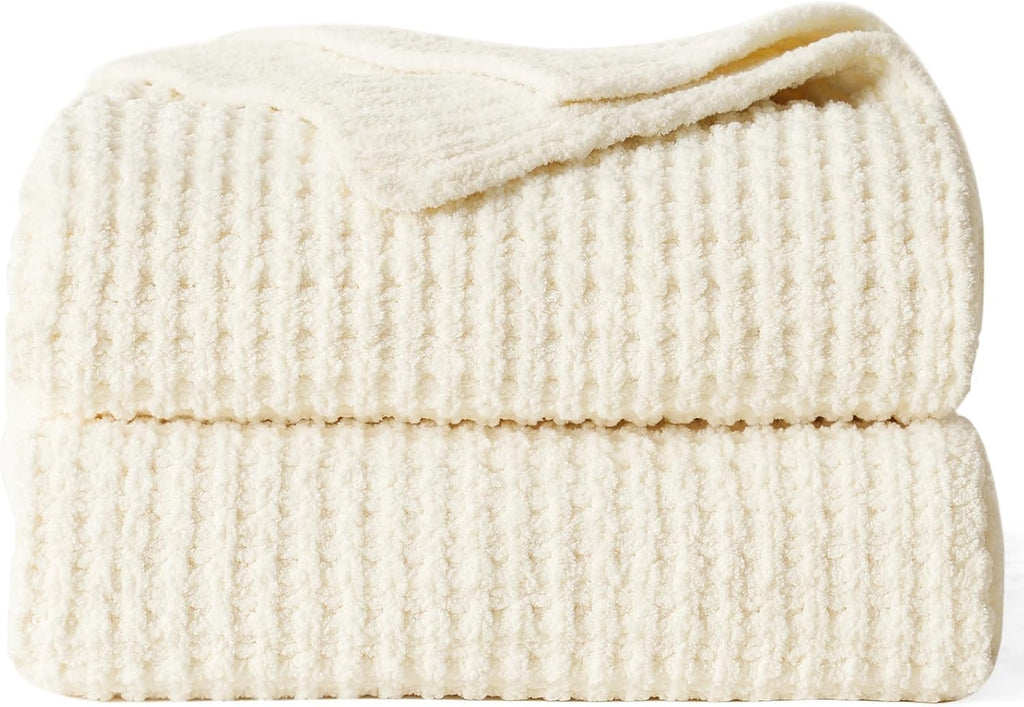 Mineral Health Waffle Knit Blanket Cream