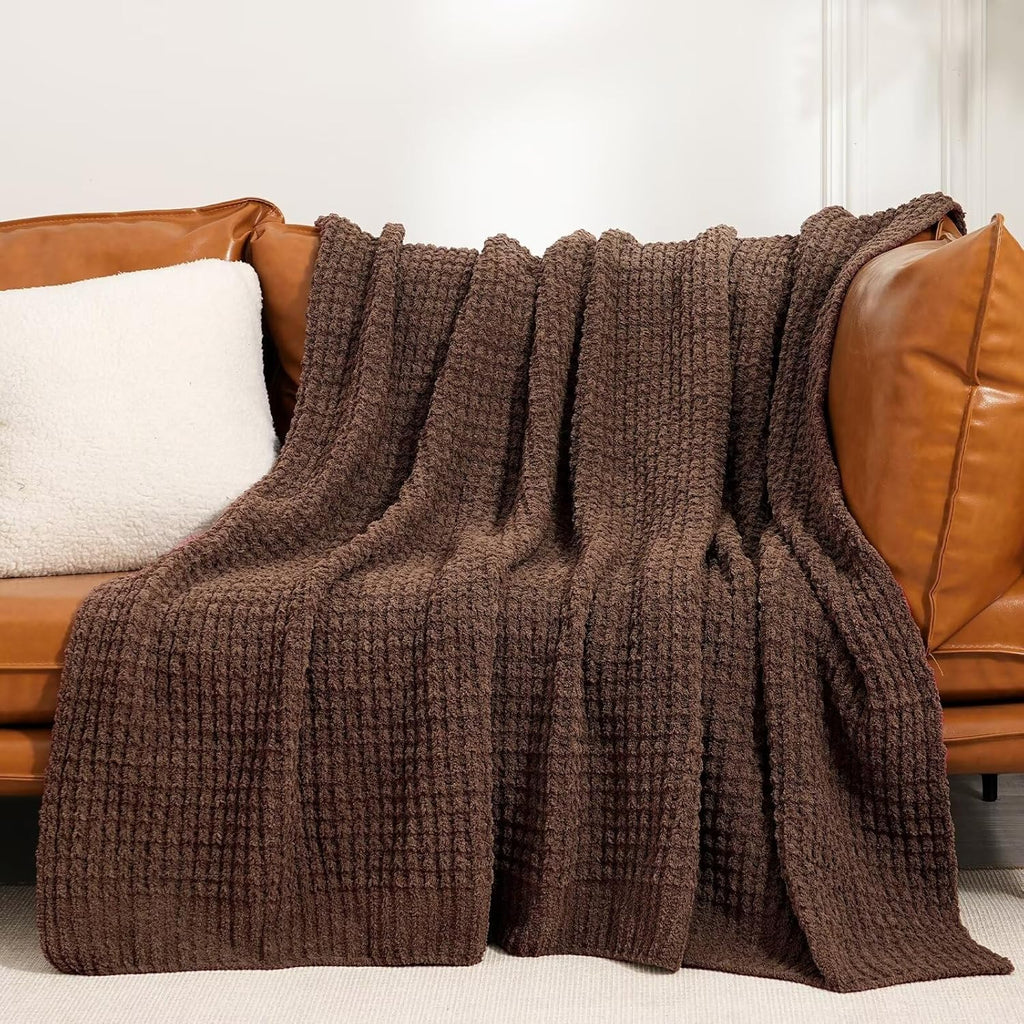 Mineral Health Waffle Knit Blanket Brown
