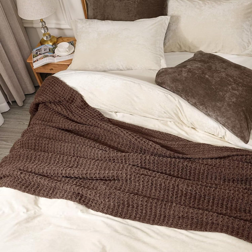 Mineral Health Waffle Knit Blanket Brown