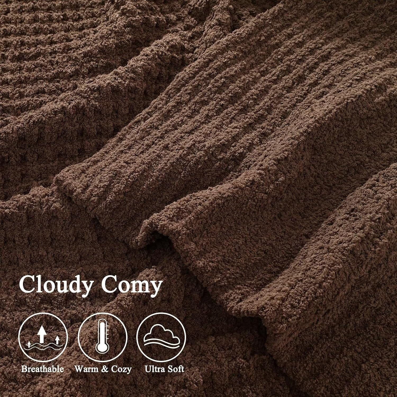 Mineral Health Waffle Knit Blanket Brown