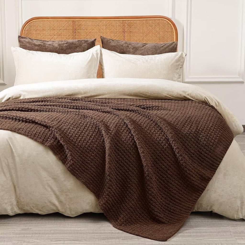 Mineral Health Waffle Knit Blanket Brown