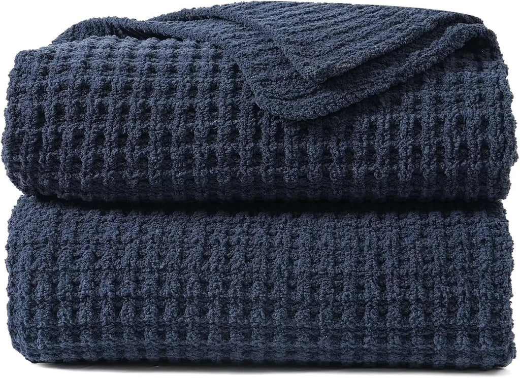 Mineral Health Waffle Knit Blanket Navy Blue