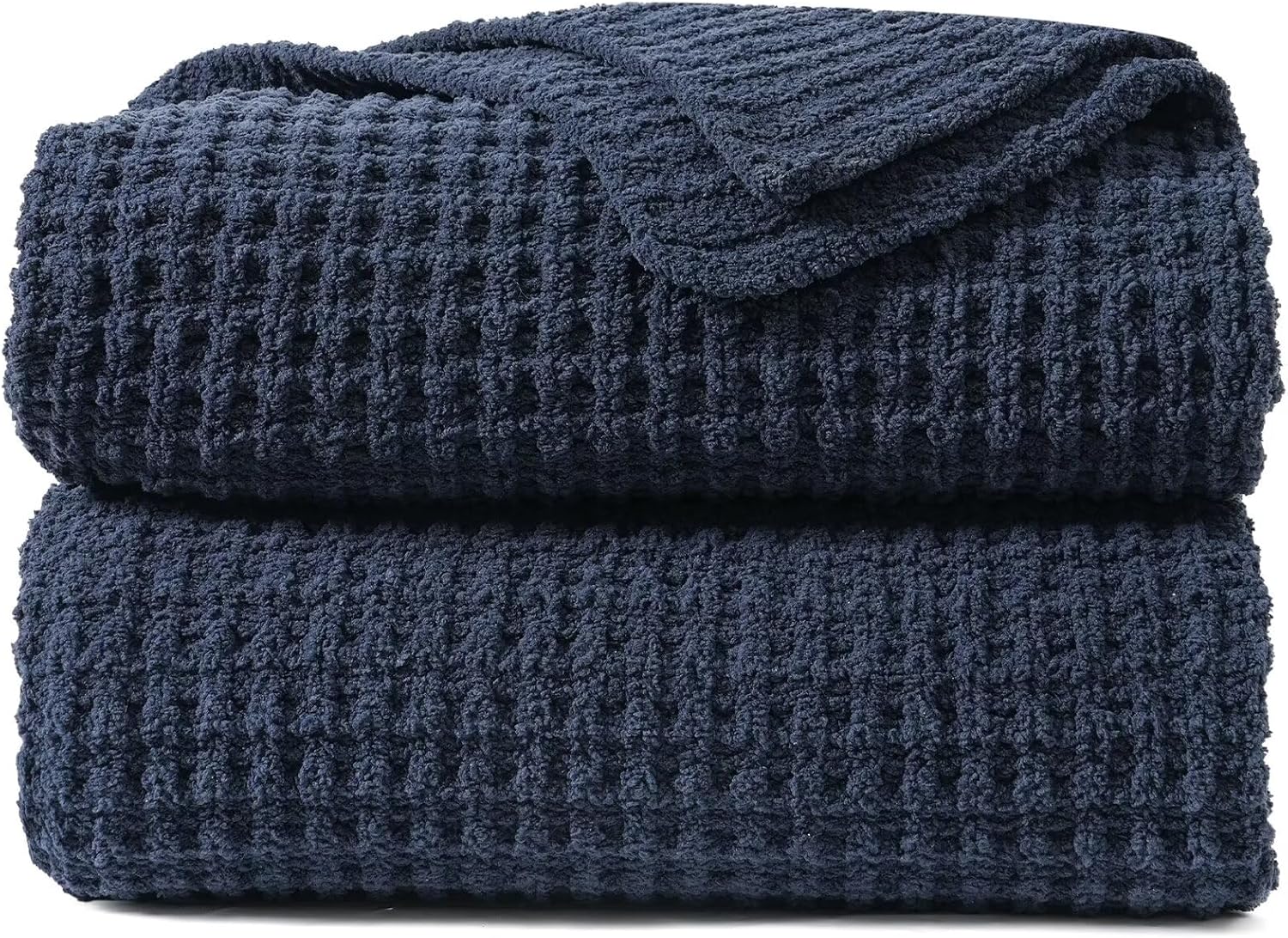 Mineral Health Waffle Knit Blanket Navy Blue