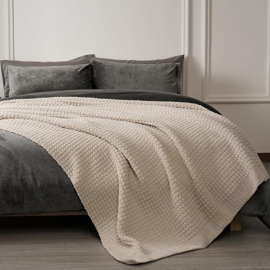 Mineral Health Waffle Knit Blanket Natural