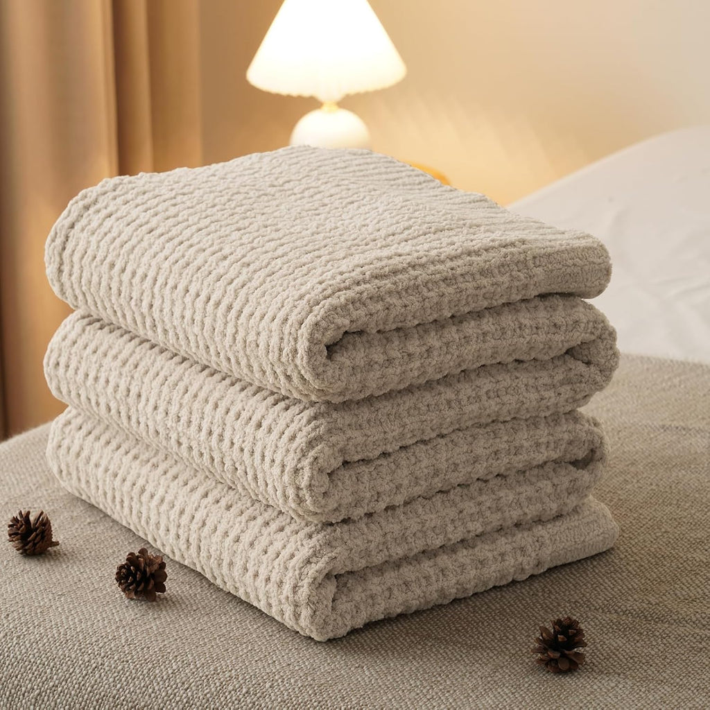 Mineral Health Waffle Knit Blanket Natural