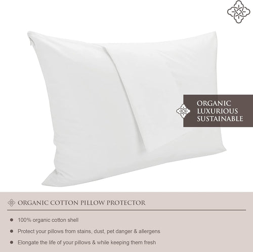 Mineral Health 100% Organic Cotton Pillow Protector White