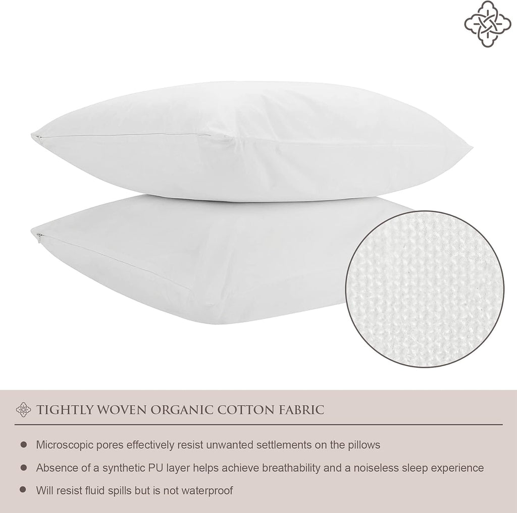 Mineral Health 100% Organic Cotton Pillow Protector White