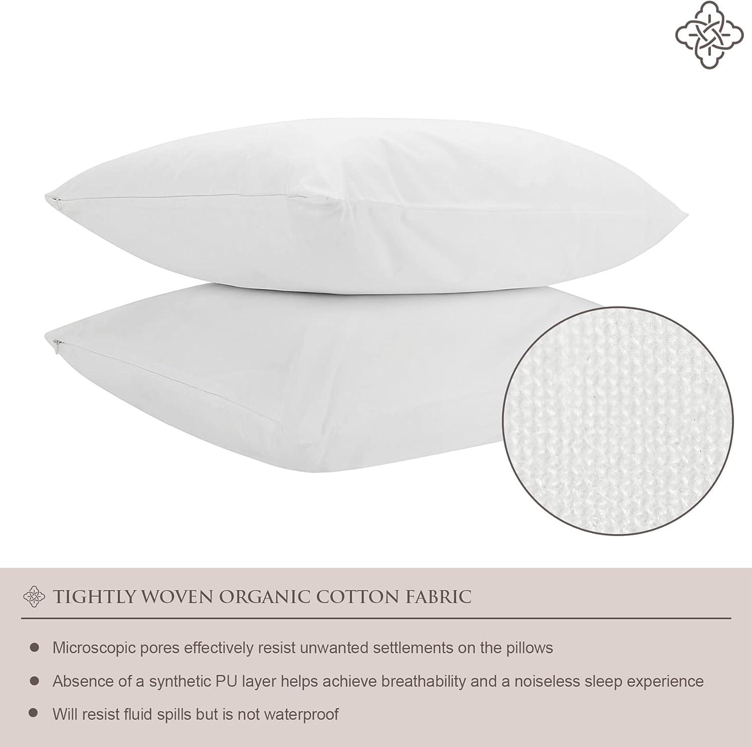 Mineral Health 100% Organic Cotton Pillow Protector White