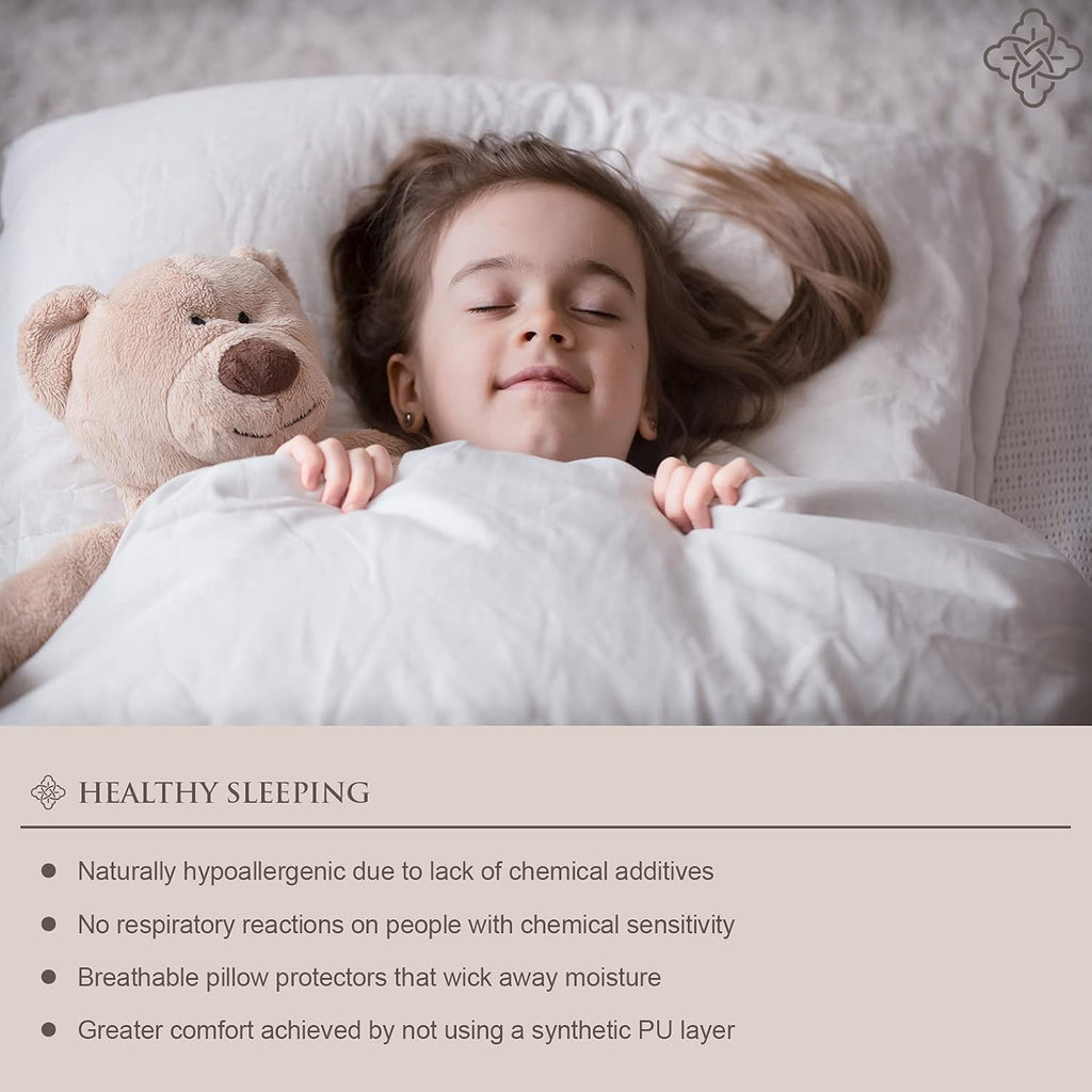 Mineral Health 100% Organic Cotton Pillow Protector White