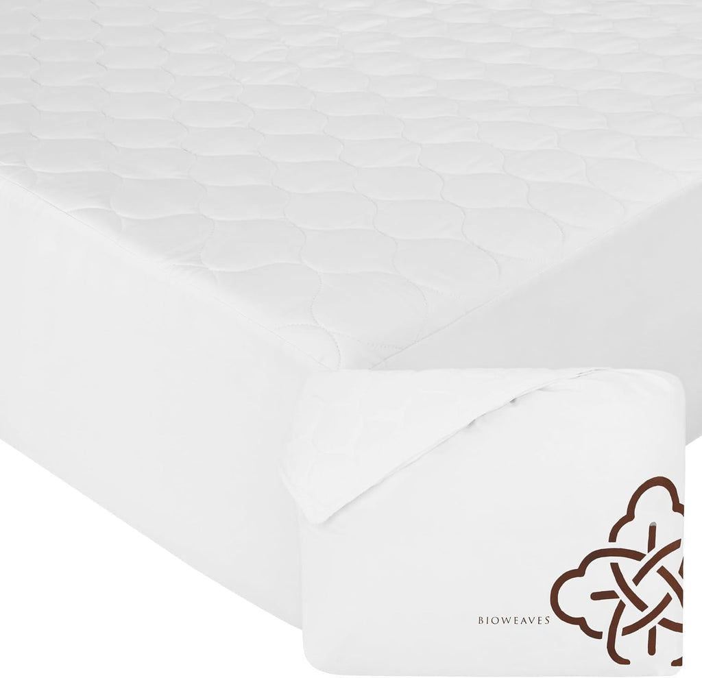 100% Organic Cotton Mattress Pad Cover White