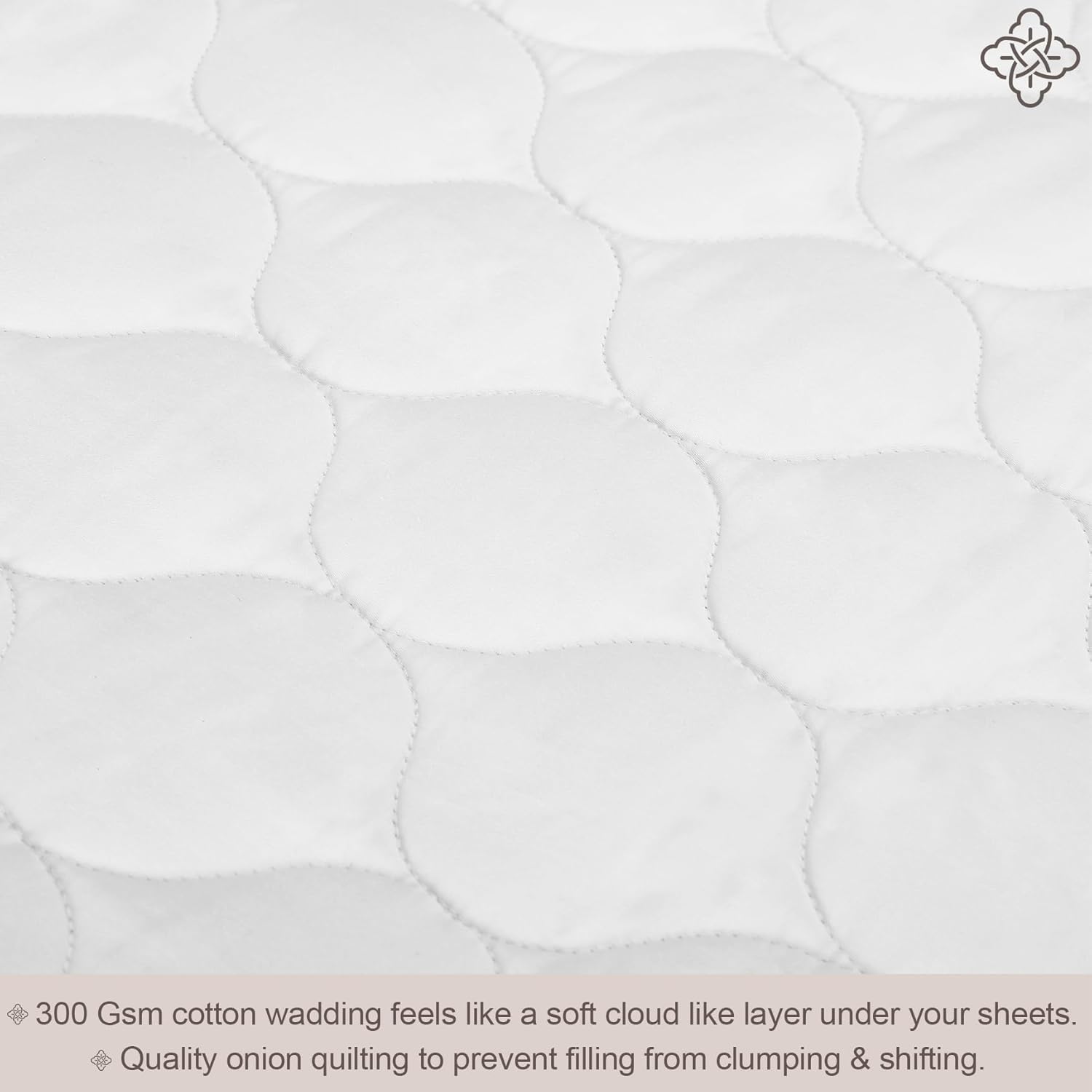 100% Organic Cotton Mattress Pad Cover White