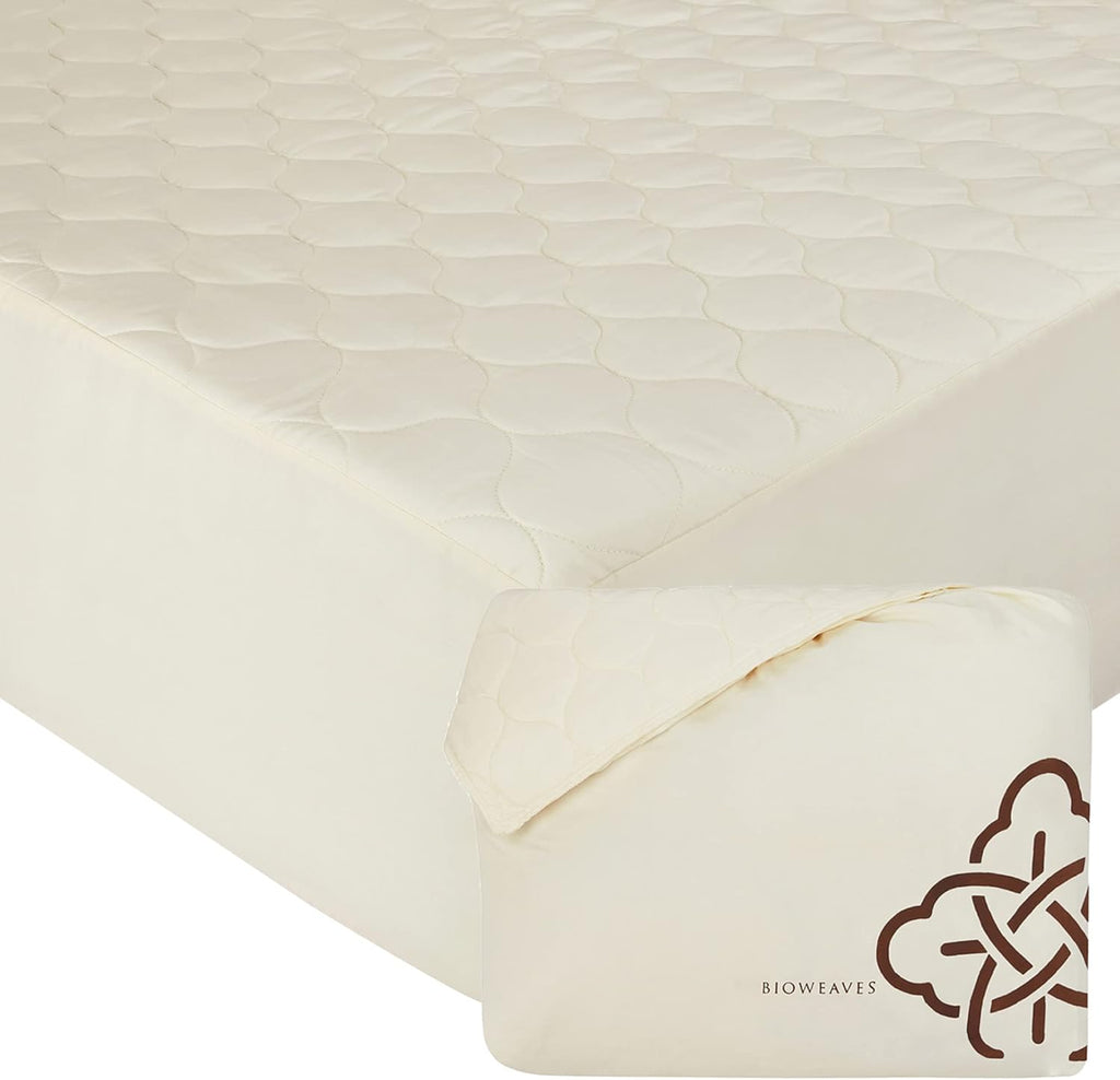 100% Organic Cotton Mattress Pad Cover Cream
