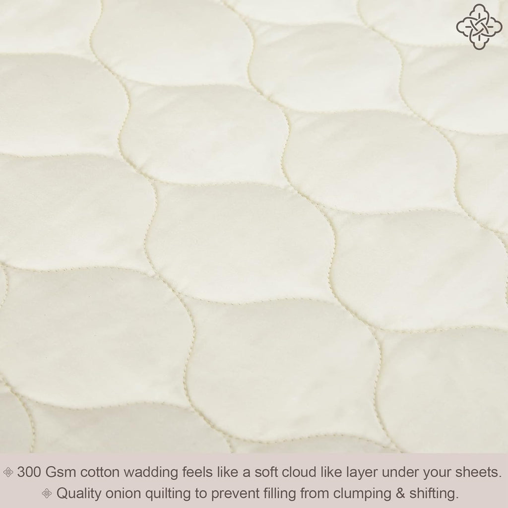 100% Organic Cotton Mattress Pad Cover Cream