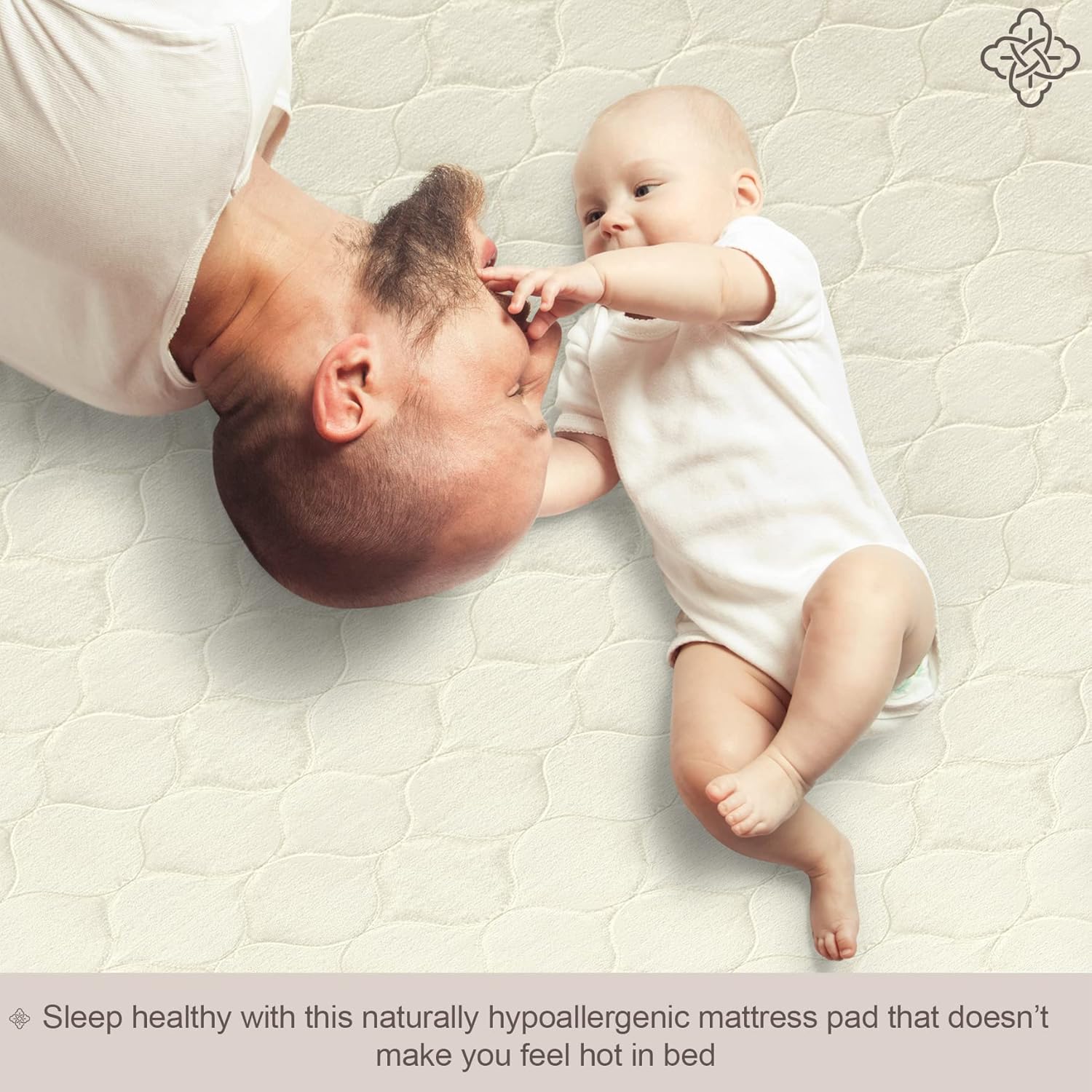 100% Organic Cotton Mattress Pad Cover Cream