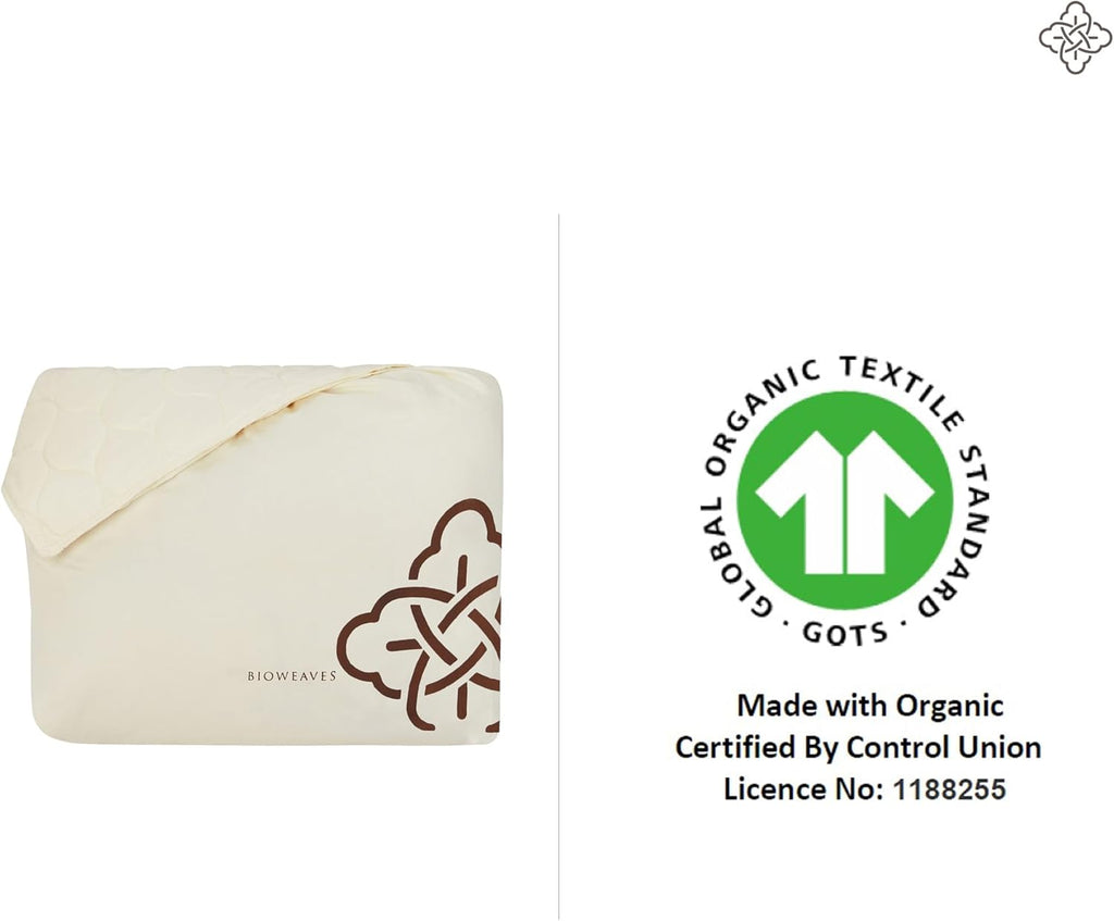 100% Organic Cotton Mattress Pad Cover Cream
