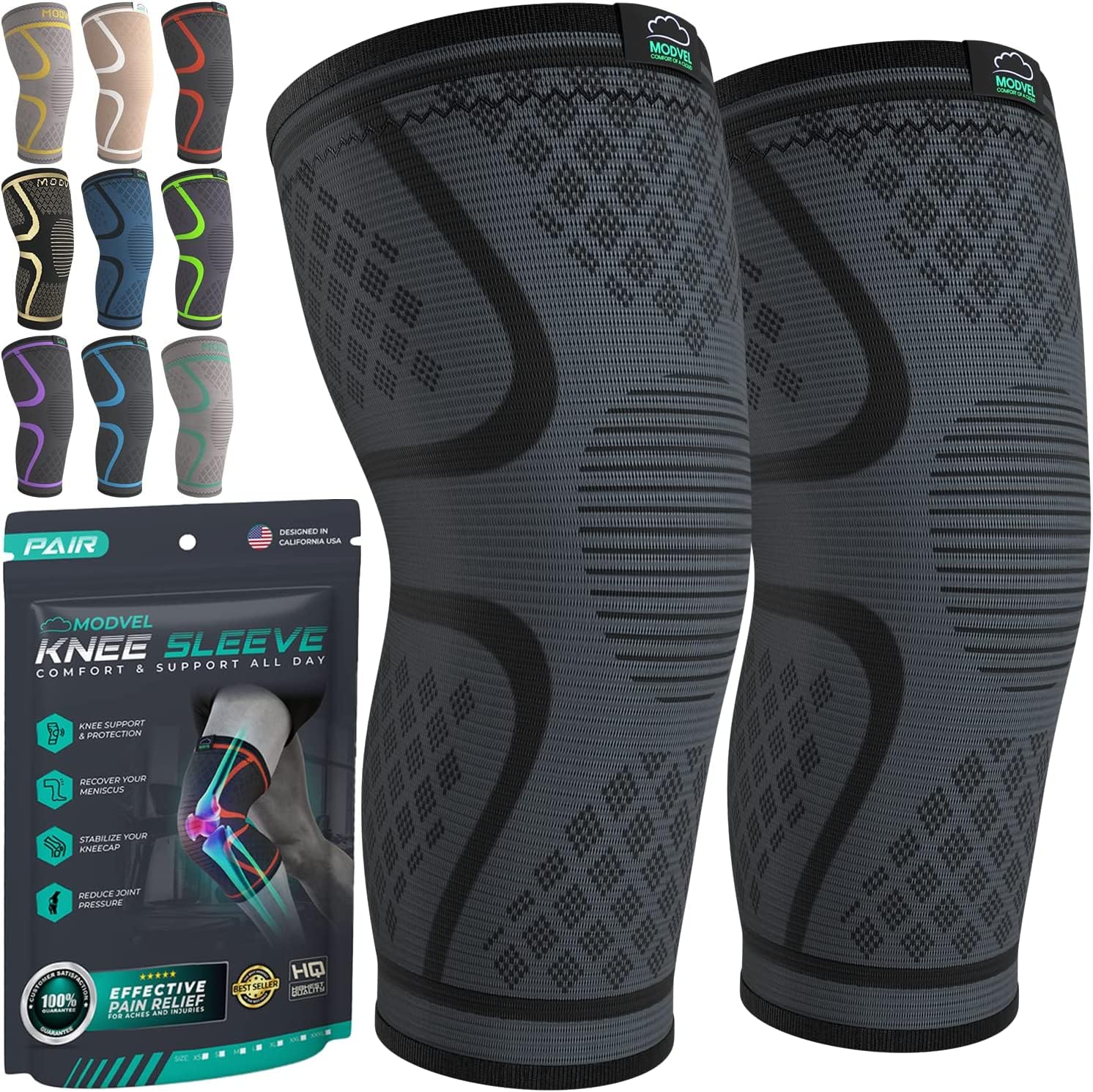 Mineral Health Compression Knee Brace Black