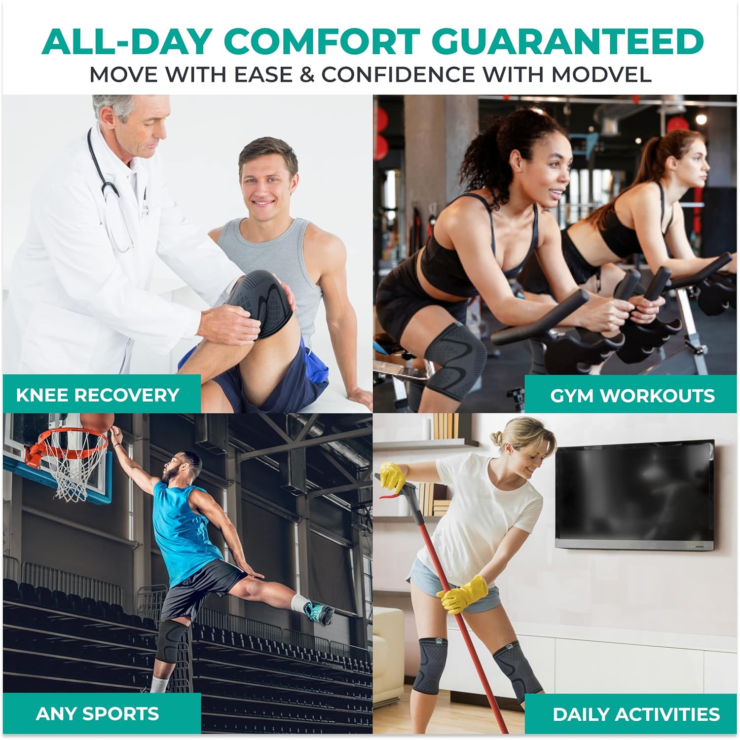 Mineral Health Compression Knee Brace Black