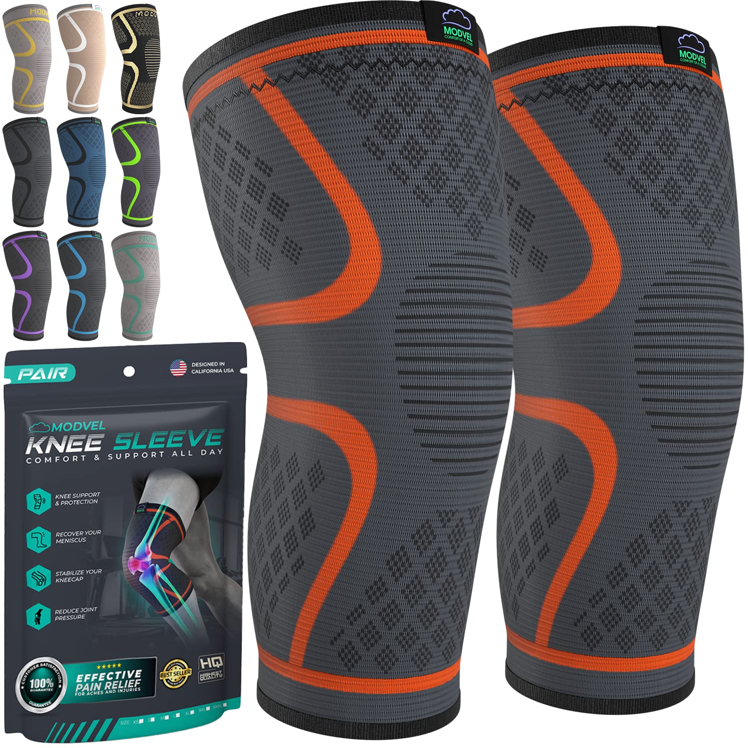 Mineral Health Compression Knee Brace Orange