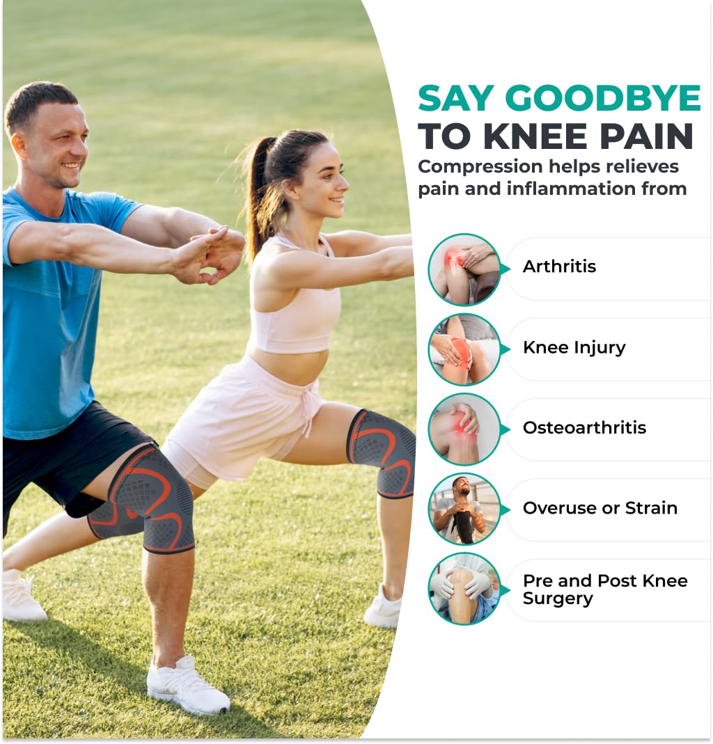 Mineral Health Compression Knee Brace Orange