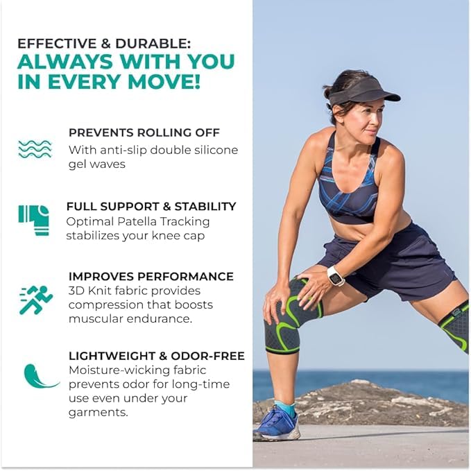 Mineral Health Compression Knee Brace Green