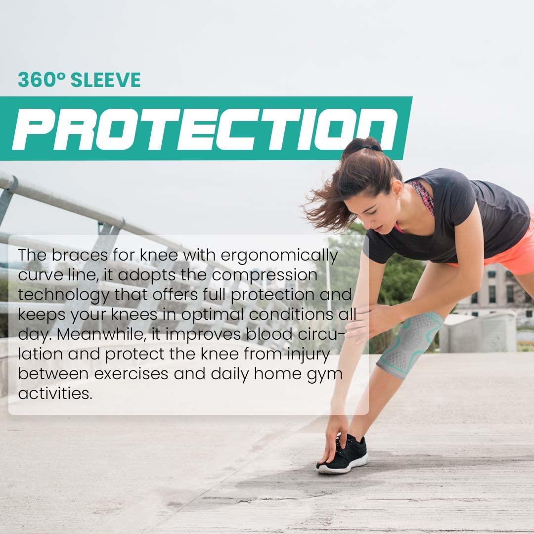 Mineral Health Compression Knee Brace GreyTurquoise