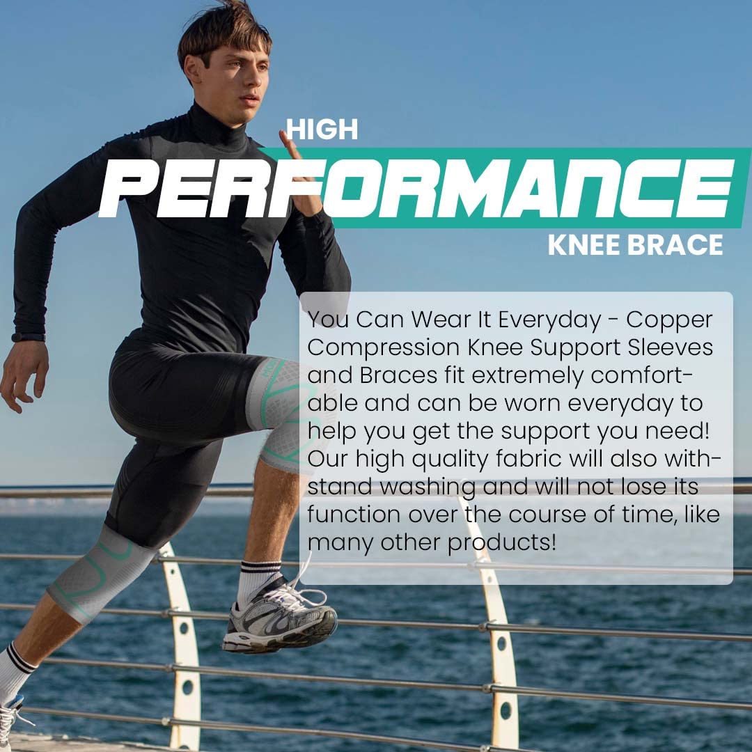 Mineral Health Compression Knee Brace GreyTurquoise