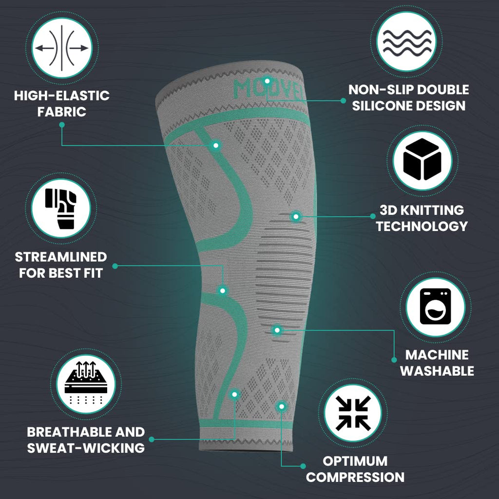 Mineral Health Compression Knee Brace GreyTurquoise