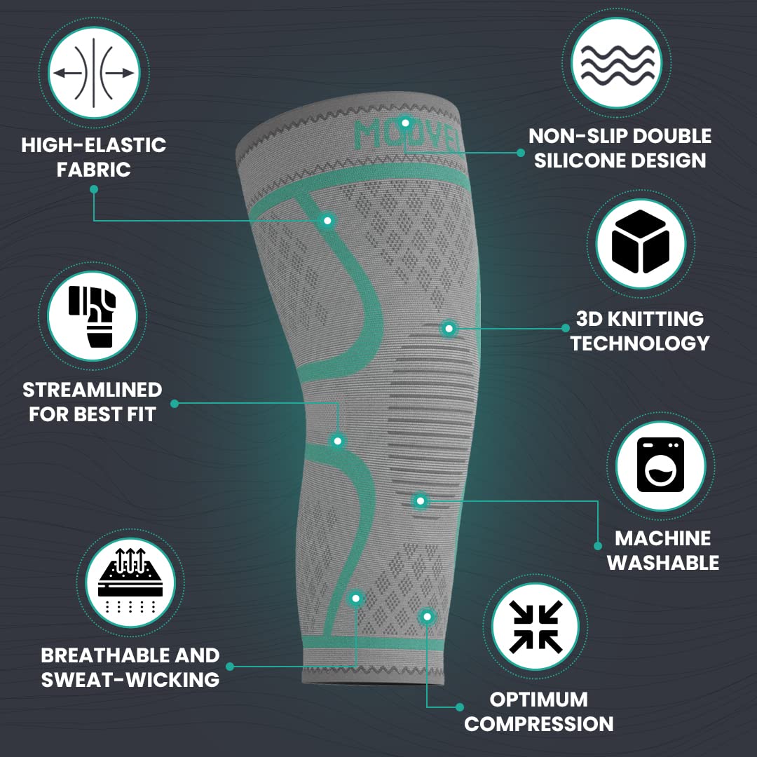 Mineral Health Compression Knee Brace GreyTurquoise