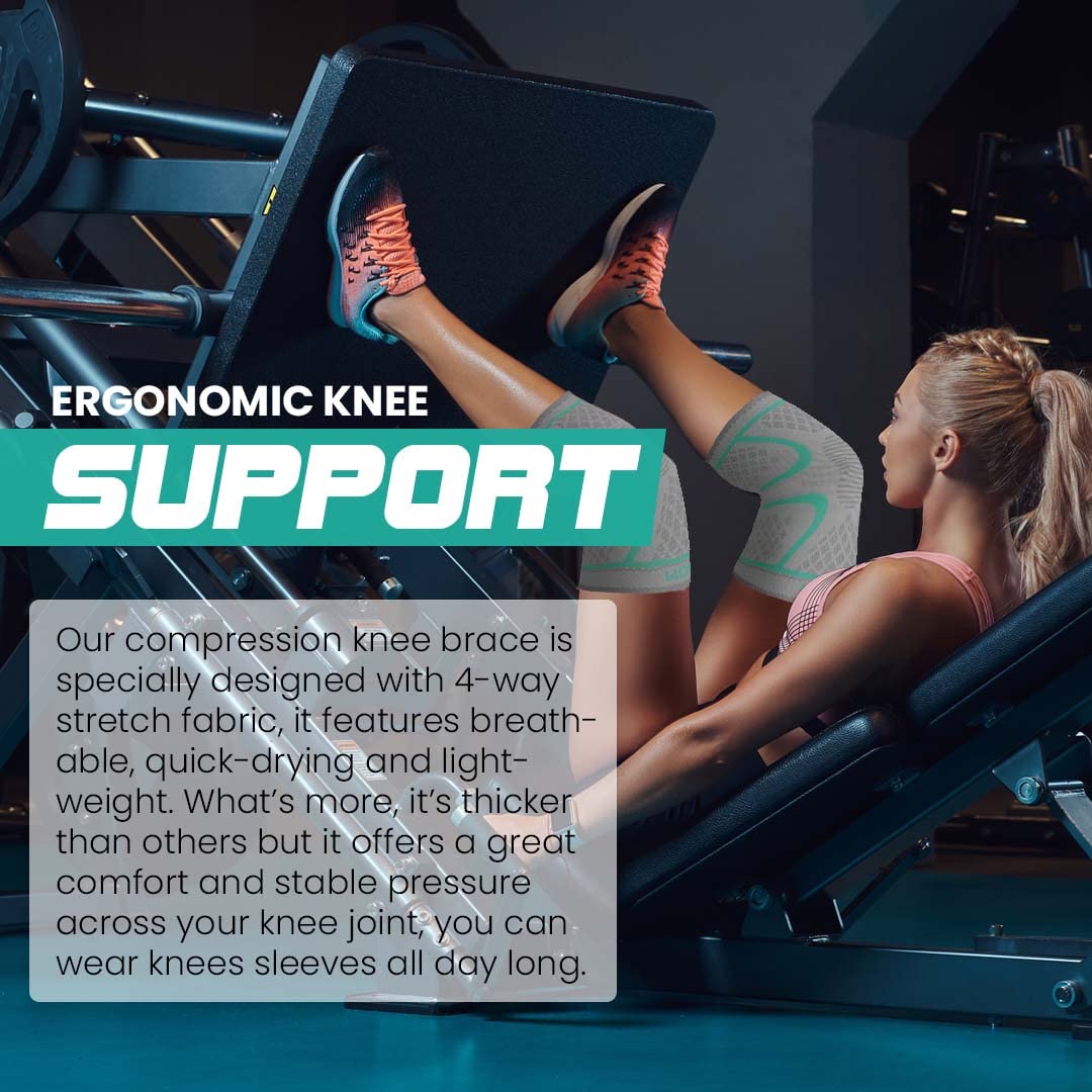 Mineral Health Compression Knee Brace GreyTurquoise