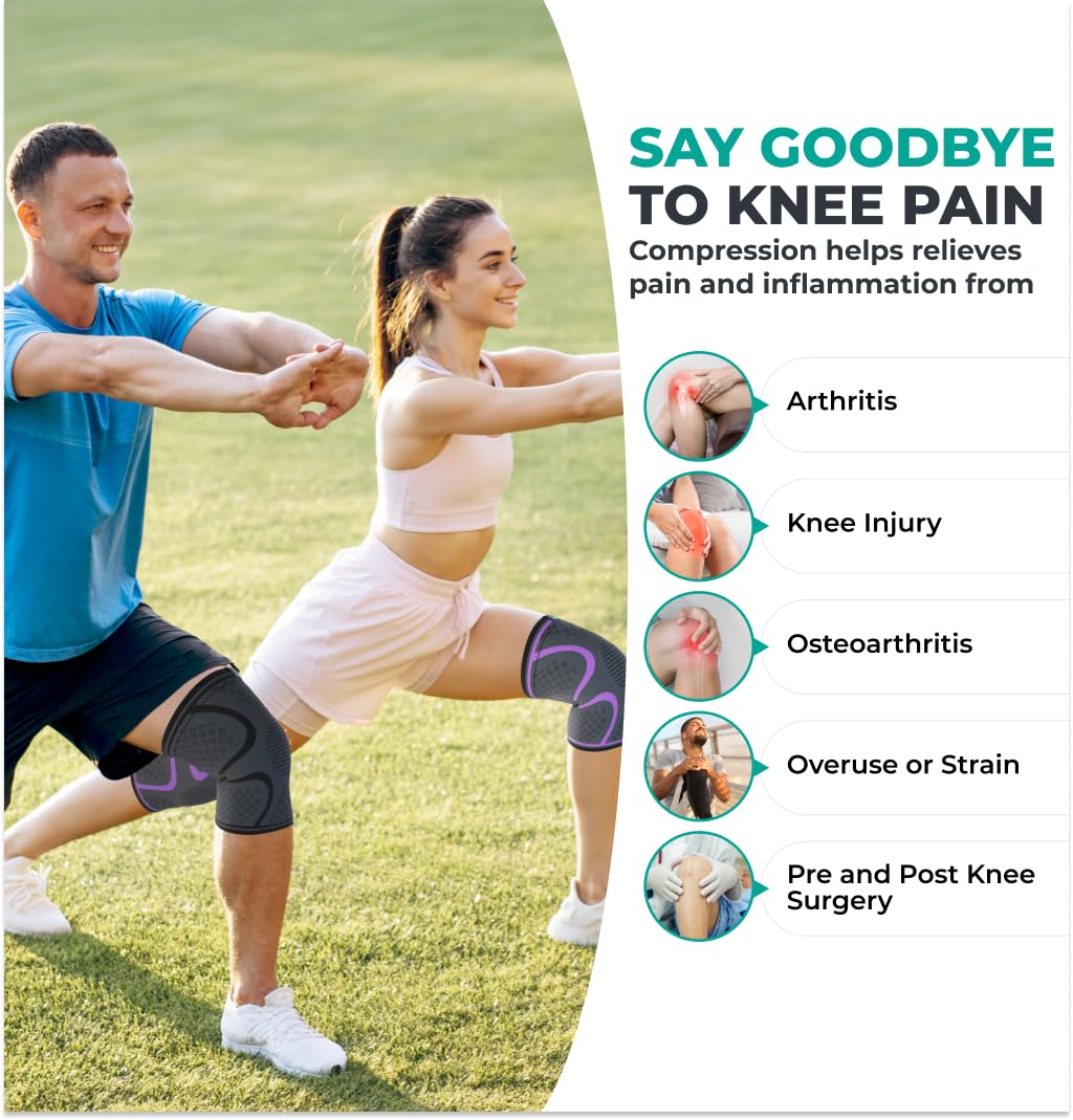 Mineral Health Compression Knee Brace Purple