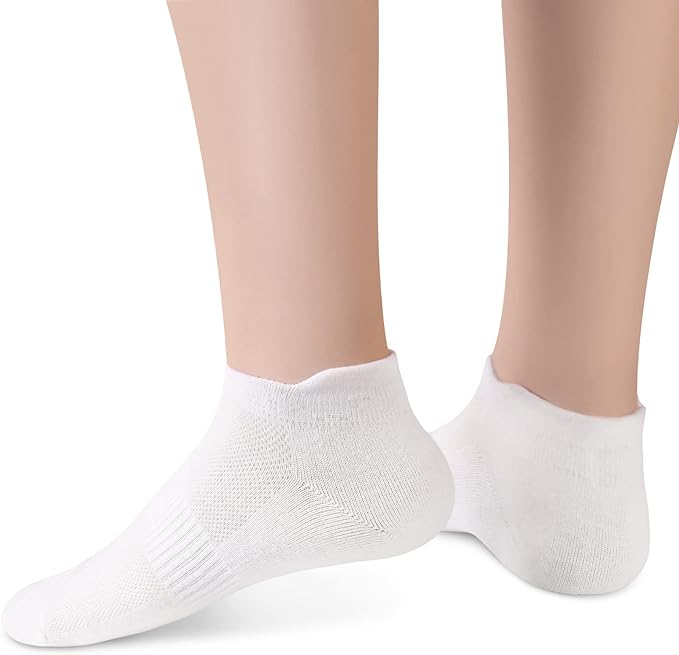 Amethyst Infused Woman's Ankle Cotton Socks White