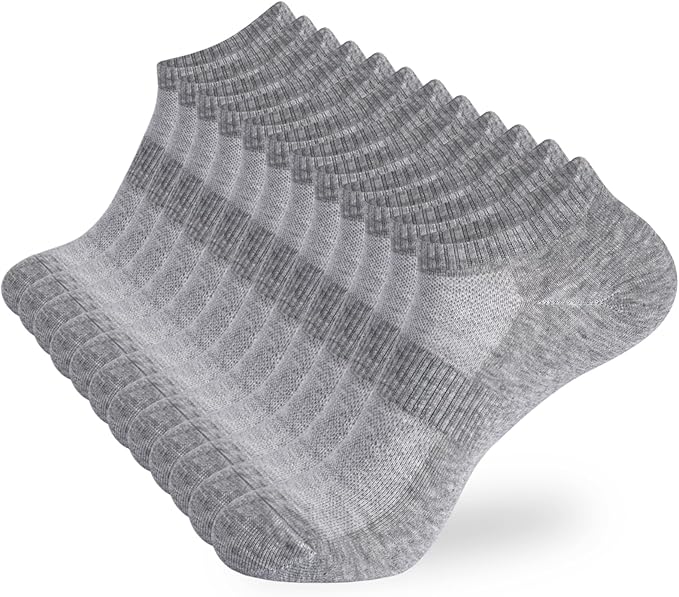 Amethyst Infused Woman's Ankle Cotton Socks - Low Cut Athletic Running Soft Thin No Show Socks (12 Pairs)