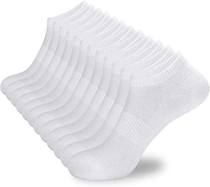 Amethyst Infused Woman's Ankle Cotton Socks White