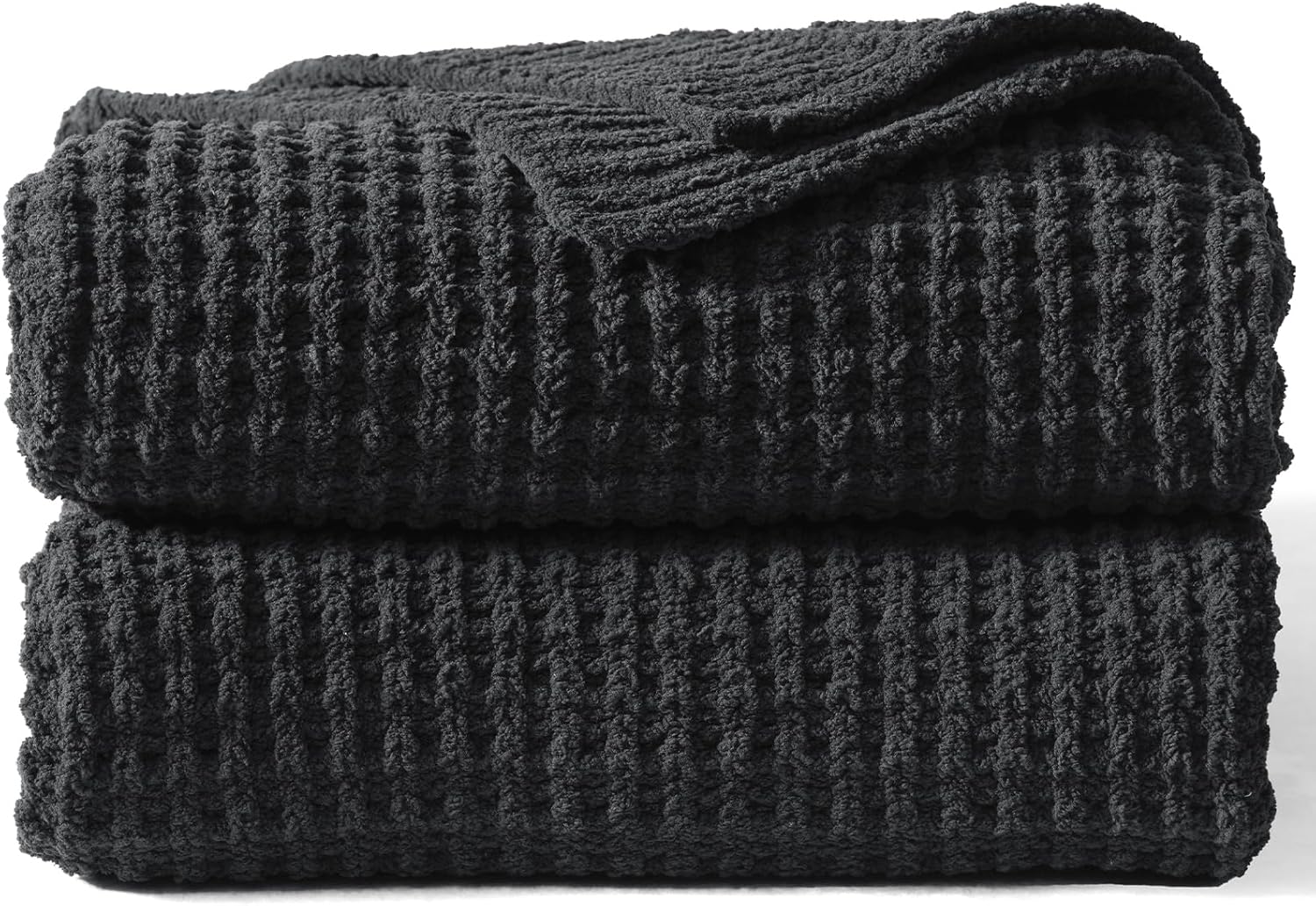 Waffle Knit Blanket Charcoal