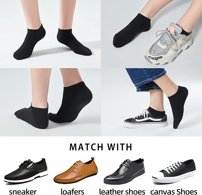 Amethyst Infused Woman's Ankle Cotton Socks White Grey Blak